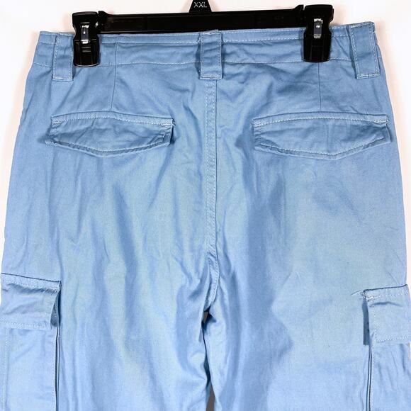 Superdown Bobbi Cargo Pants Blue High Rise Pockets Twill Drawstring Sz S - Picture 12 of 12